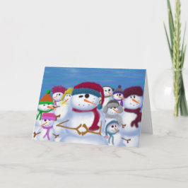 Cute and Whimsical Snowmen Feestdagen Kaart
