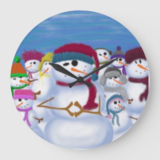 Cute and Whimsical Snowmen Grote Klok (Voorkant)