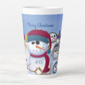 Cute and Whimsical Snowmen Latte Mok (Voorkant)