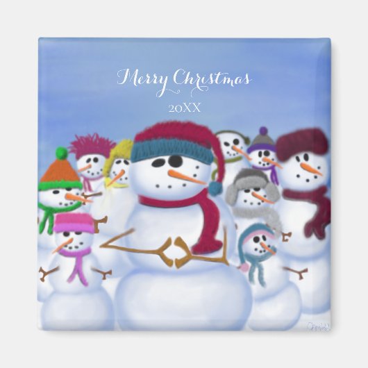 Cute and Whimsical Snowmen Magneet (Voorkant)