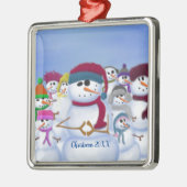 Cute and Whimsical Snowmen Metalen Ornament (Links)