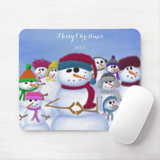 Cute and Whimsical Snowmen Muismat (Met muis)
