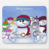 Cute and Whimsical Snowmen Muismat (Voorkant)