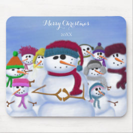 Cute and Whimsical Snowmen Muismat