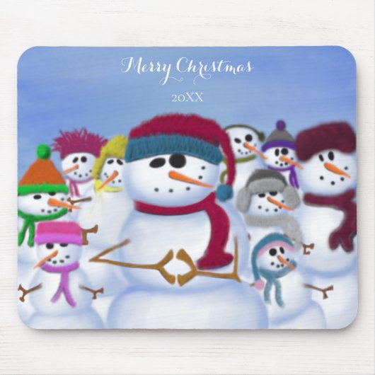 Cute and Whimsical Snowmen Muismat (Voorkant)