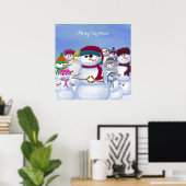 Cute and Whimsical Snowmen Poster (Thuiskantoor)