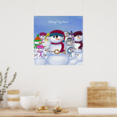 Cute and Whimsical Snowmen Poster (Keuken)