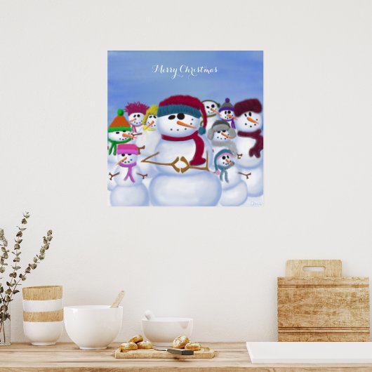 Cute and Whimsical Snowmen Poster (Keuken)