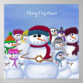 Cute and Whimsical Snowmen Poster (Voorkant)
