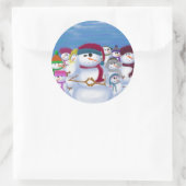 Cute and Whimsical Snowmen Ronde Sticker (Tas)