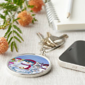 Cute and Whimsical Snowmen Sleutelhanger (Zijkant)