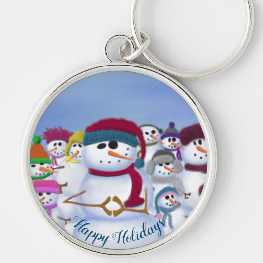 Cute and Whimsical Snowmen Sleutelhanger (Voorkant)