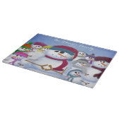 Cute and Whimsical Snowmen Snijplank (Hoek)