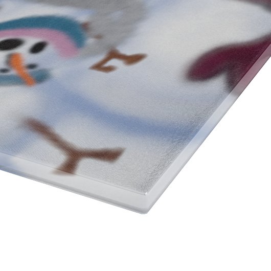 Cute and Whimsical Snowmen Snijplank (Hoek)