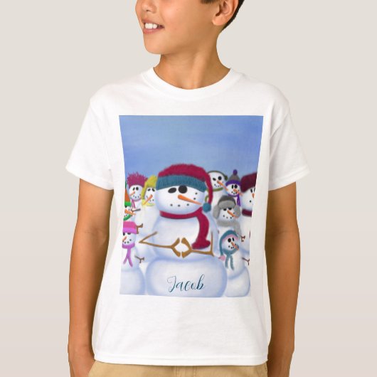 Cute and Whimsical Snowmen T-shirt (Voorkant)