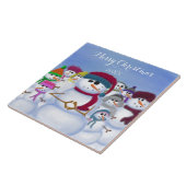 Cute and Whimsical Snowmen Tegeltje (Zijkant)