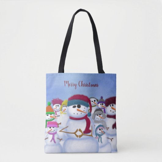 Cute and Whimsical Snowmen Tote Bag (Voorkant)