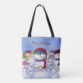 Cute and Whimsical Snowmen Tote Bag (Achterkant)