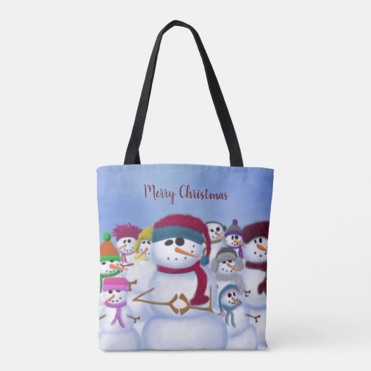 Cute and Whimsical Snowmen Tote Bag (Achterkant)