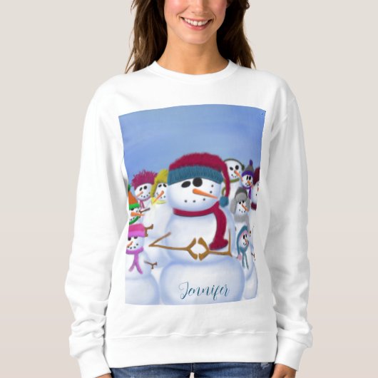 Cute and Whimsical Snowmen Trui (Voorkant)