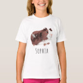Cute and Whimsical Spotty Guinee Pig Cartoon T-shirt (Voorkant)