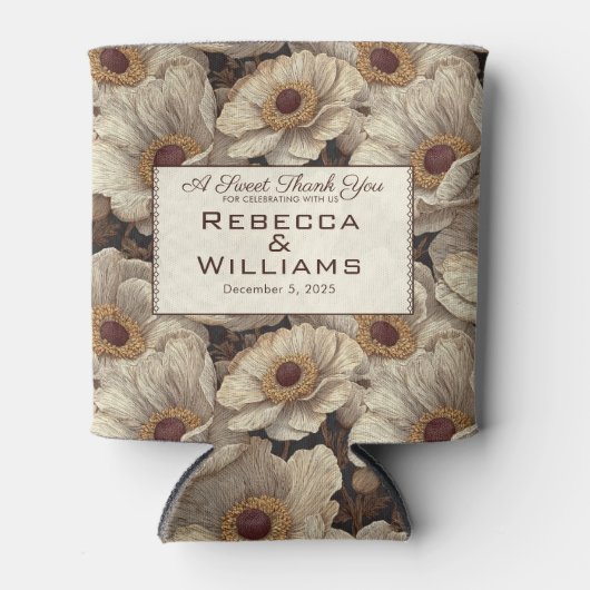 Cute Anemones Accent Winter Wedding Blikjeskoeler (Voorkant)