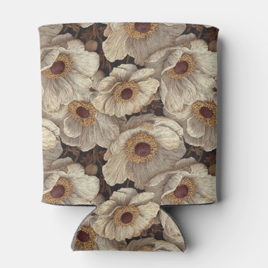 Cute Anemones Accent Winter Wedding Blikjeskoeler (Achterkant)