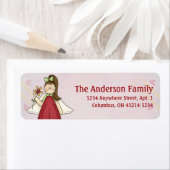 Cute Angel Antics Angel Girl d1 Adresetiketten Etiket (Insitu)