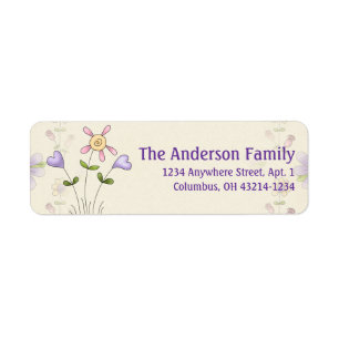 Cute Angel Antics Whimsy Flowers Adresetiketten 2 Etiket