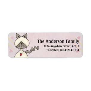 Cute Angel Antics White Grey Cat Adresetiketten Etiket