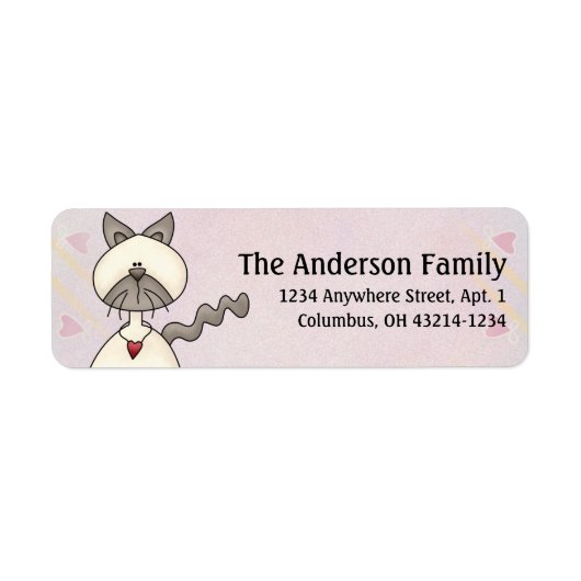 Cute Angel Antics White Grey Cat Adresetiketten Etiket (Voorkant)