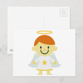 Cute Angel Boy met Halo Briefkaart (Voorkant / Achterkant)
