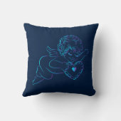 Cute Angel Cherub die een kant-en-Valentijn hart v Kussen (Achterkant)