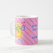 Cute Angel Dog Persoonlijke benaming Roze Koffiemok (Voorkant links)