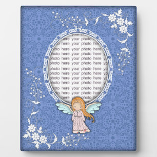 Cute Angel en Floral Custom Photo Plaque Fotoplaat