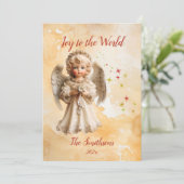 Cute Angel-kerstKaart Feestdagenkaart (Staand voorkant)