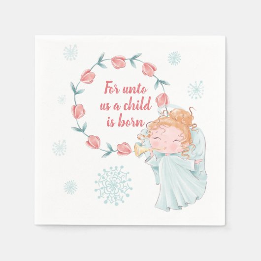 Cute Angel Kerstmis Servet (Voorkant)