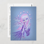 Cute Angel met roze haar Briefkaart (Voorkant / Achterkant)