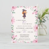 Cute Angel on the Way Halloween Baby Shower Kaart (Staand voorkant)