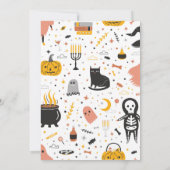 Cute Angel on the Way Halloween Baby Shower Kaart (Achterkant)