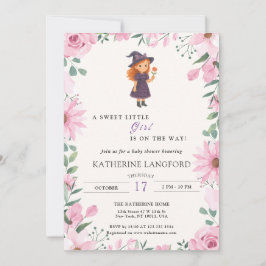 Cute Angel on the Way Halloween Baby Shower Kaart