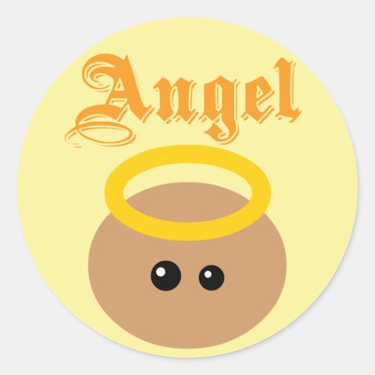 Cute Angel Ronde Sticker (Voorkant)