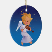 Cute angel speelt violine keramisch ornament (Rechts)
