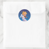 Cute angel speelt violine ronde sticker (Tas)
