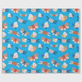 Cute-angelkattenpatroon Cadeaupapier (Vlak)