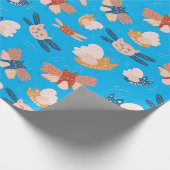 Cute-angelkattenpatroon Cadeaupapier (Hoek)