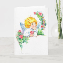Cute Angels for Baptism or Christening Kaart