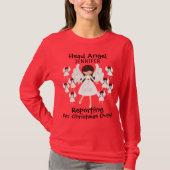 Cute Angels, Kerstmis, met naam, dames T-shirt (Voorkant)