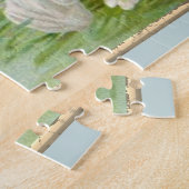 Cute Angels met kruis en bloemen Legpuzzel (Zijkant)