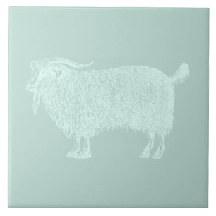 Cute Angora Goat CUSTOM COLOR Tegeltje